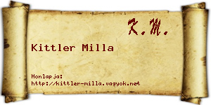 Kittler Milla névjegykártya